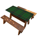 Green And Blue Stewart Tartan Print Picnic Table Cover