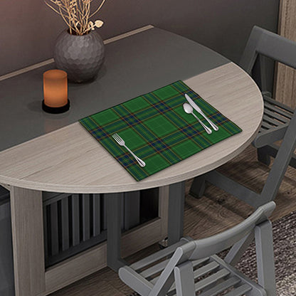 Green And Blue Stewart Tartan Print Placemat