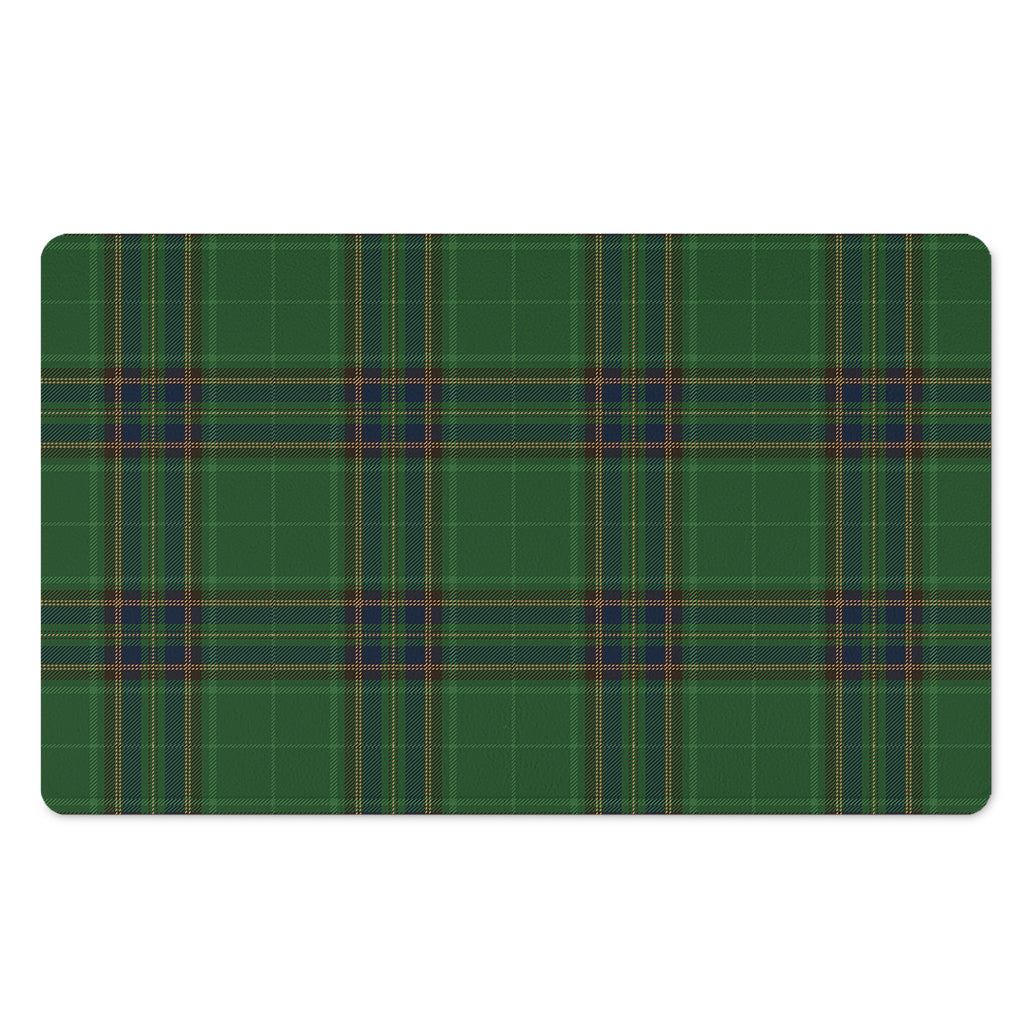 Green And Blue Stewart Tartan Print Polyester Doormat
