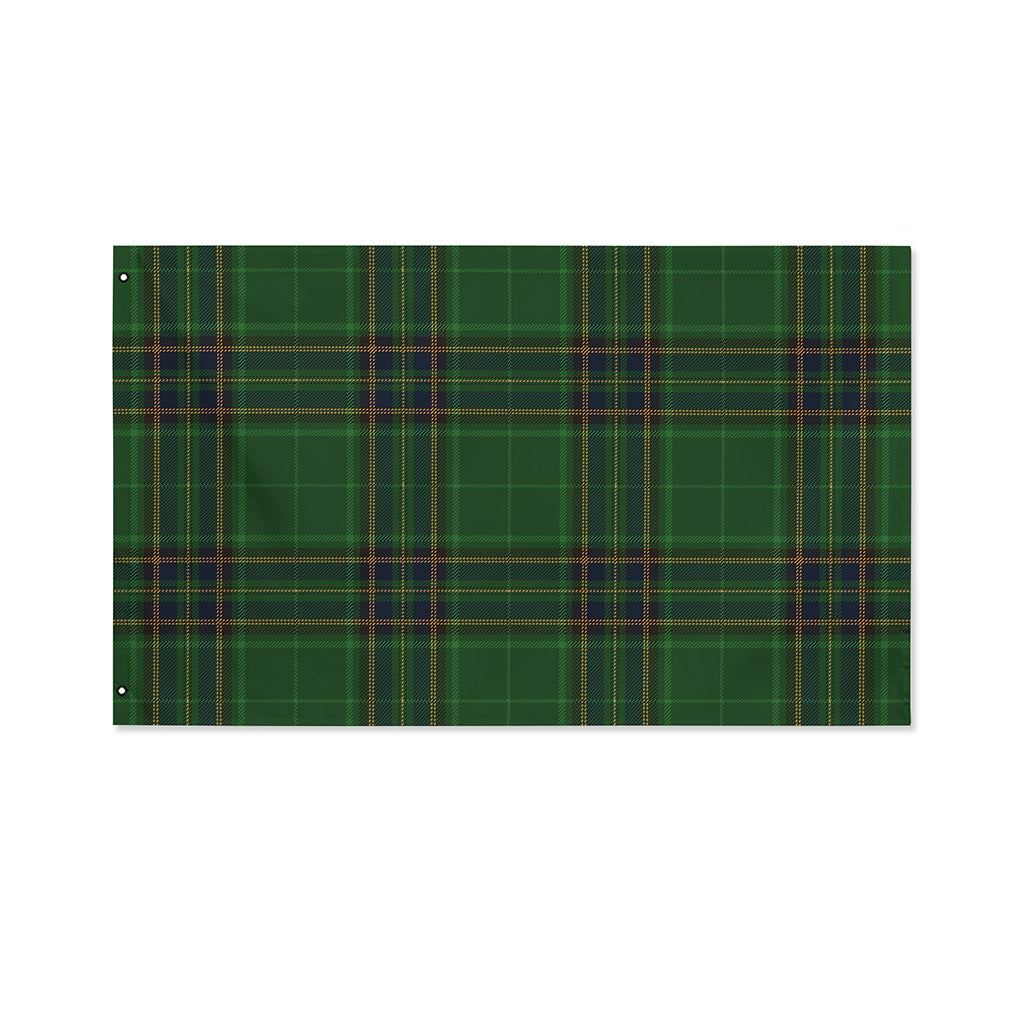 Green And Blue Stewart Tartan Print Polyester Flag