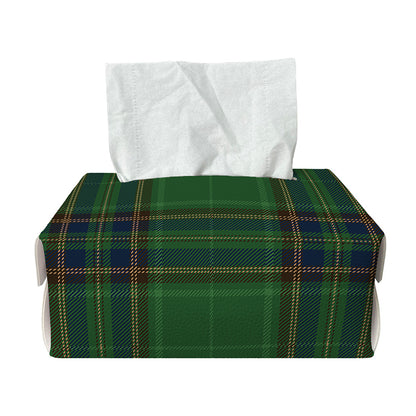 Green And Blue Stewart Tartan Print Rectangle Tissue Box Cover