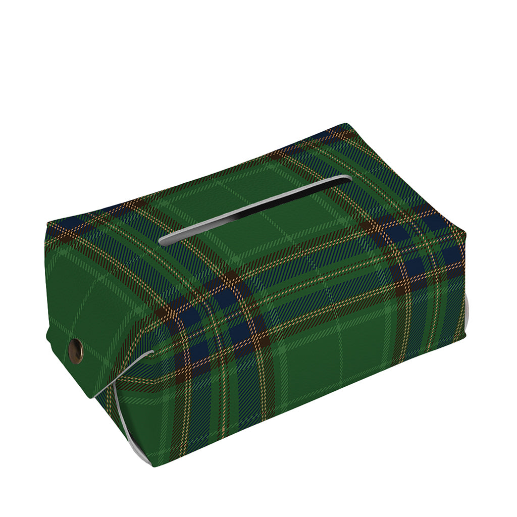 Green And Blue Stewart Tartan Print Rectangle Tissue Box Cover