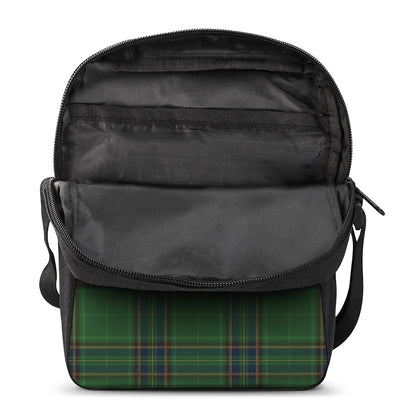 Green And Blue Stewart Tartan Print Rectangular Crossbody Bag