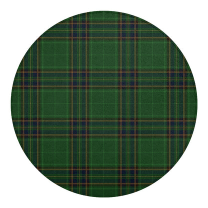 Green And Blue Stewart Tartan Print Round Blanket