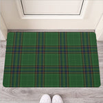 Green And Blue Stewart Tartan Print Rubber Doormat