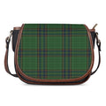Green And Blue Stewart Tartan Print Saddle Bag