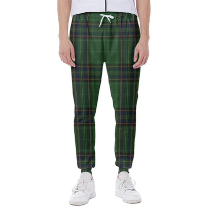 Green And Blue Stewart Tartan Print Scuba Joggers
