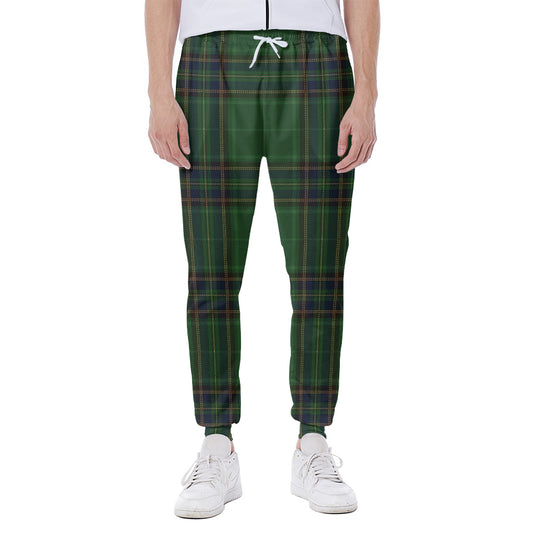 Green And Blue Stewart Tartan Print Scuba Joggers