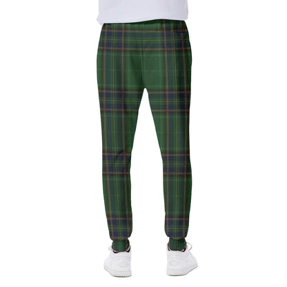 Green And Blue Stewart Tartan Print Scuba Joggers