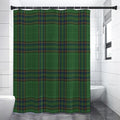 Green And Blue Stewart Tartan Print Shower Curtain