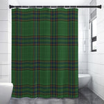 Green And Blue Stewart Tartan Print Shower Curtain