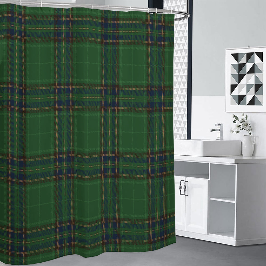 Green And Blue Stewart Tartan Print Shower Curtain