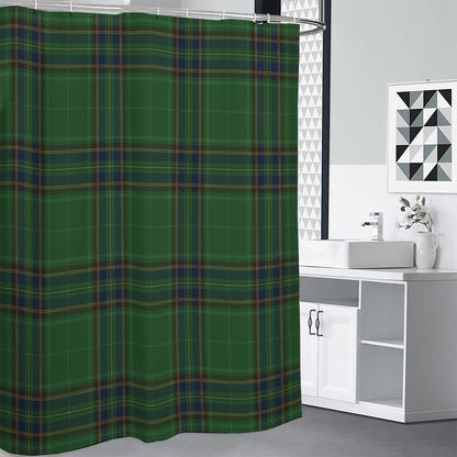 Green And Blue Stewart Tartan Print Shower Curtain