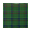Green And Blue Stewart Tartan Print Silk Bandana