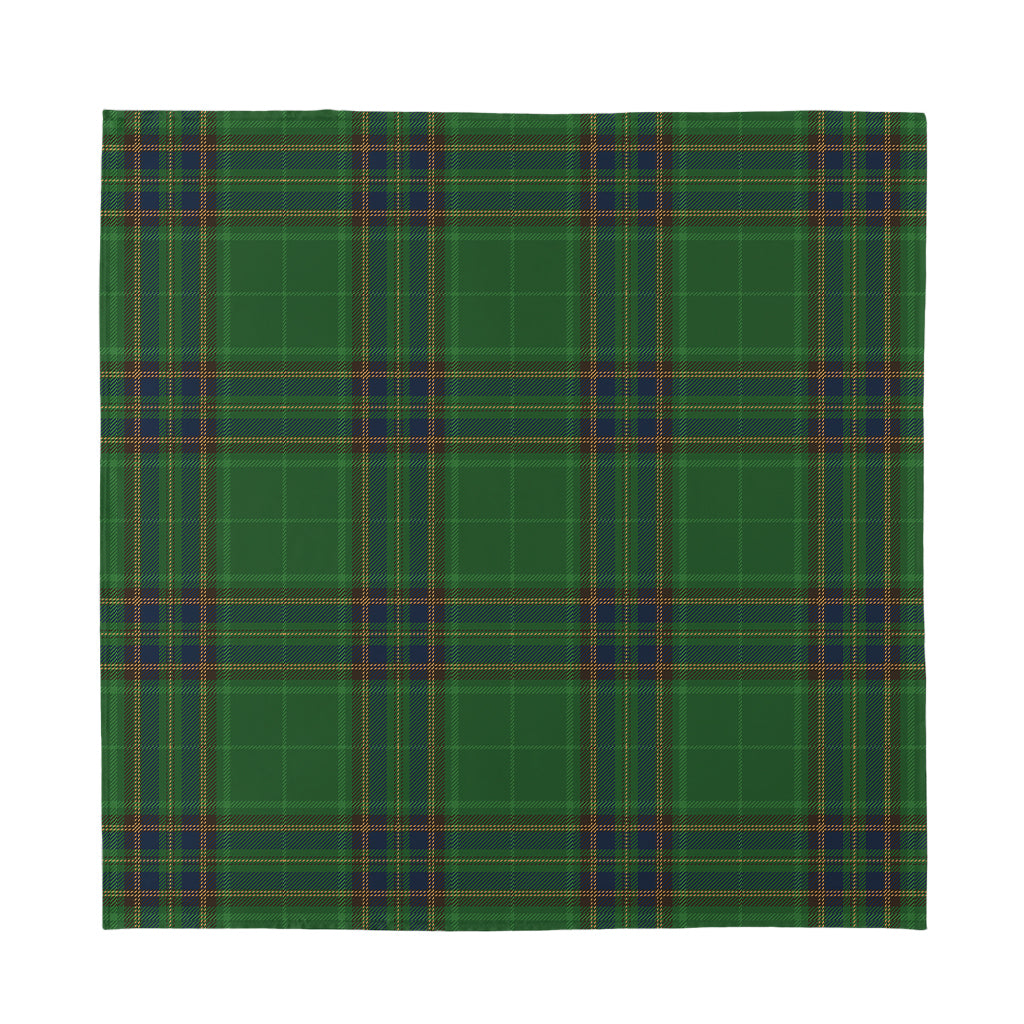 Green And Blue Stewart Tartan Print Silk Bandana