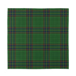 Green And Blue Stewart Tartan Print Silk Bandana