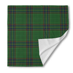 Green And Blue Stewart Tartan Print Silk Bandana