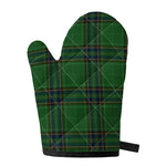 Green And Blue Stewart Tartan Print Single Oven Mitt