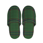 Green And Blue Stewart Tartan Print Slippers
