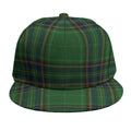 Green And Blue Stewart Tartan Print Snapback Cap