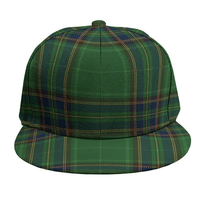 Green And Blue Stewart Tartan Print Snapback Cap
