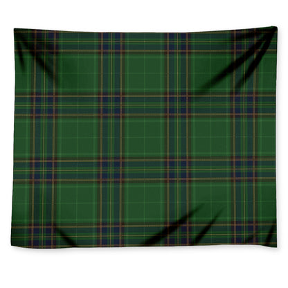 Green And Blue Stewart Tartan Print Tapestry