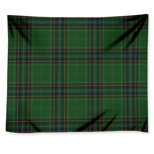 Green And Blue Stewart Tartan Print Tapestry