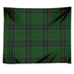 Green And Blue Stewart Tartan Print Tapestry