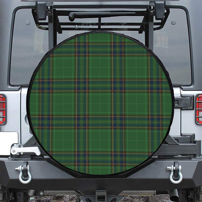 Green And Blue Stewart Tartan Print Tire Cover