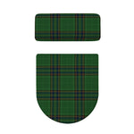 Green And Blue Stewart Tartan Print Toilet Lid And Tank Cover Set