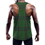 Green And Blue Stewart Tartan Print Training Tank Top