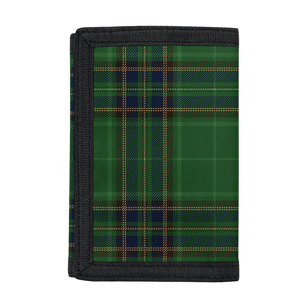 Green And Blue Stewart Tartan Print Trifold Wallet