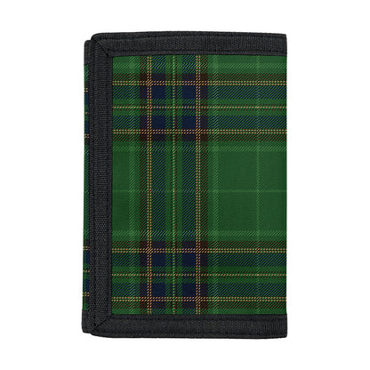 Green And Blue Stewart Tartan Print Trifold Wallet