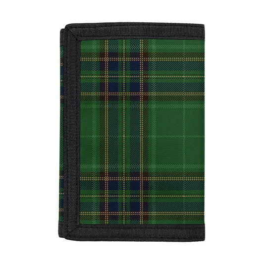 Green And Blue Stewart Tartan Print Trifold Wallet