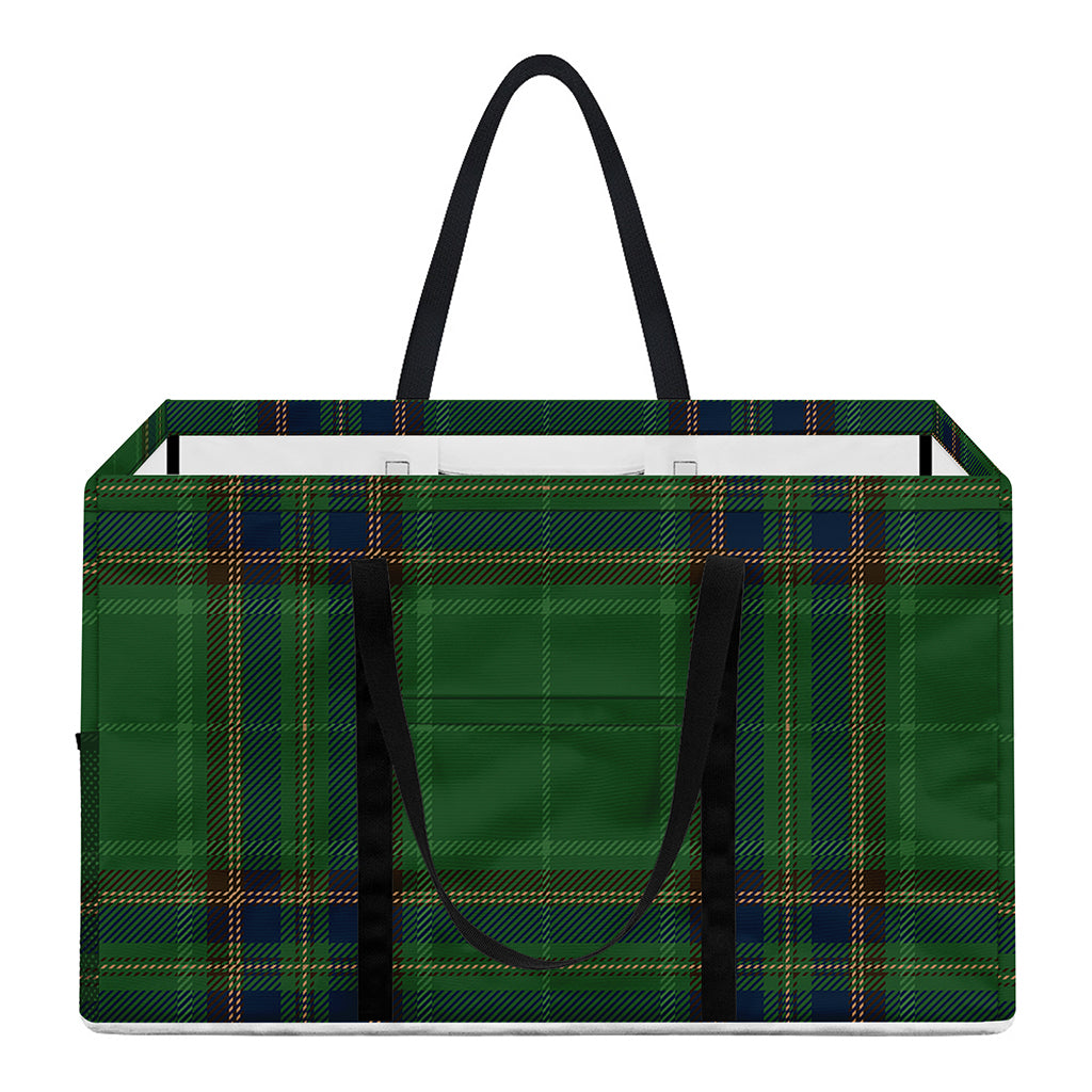Green And Blue Stewart Tartan Print Utility Tote Bag