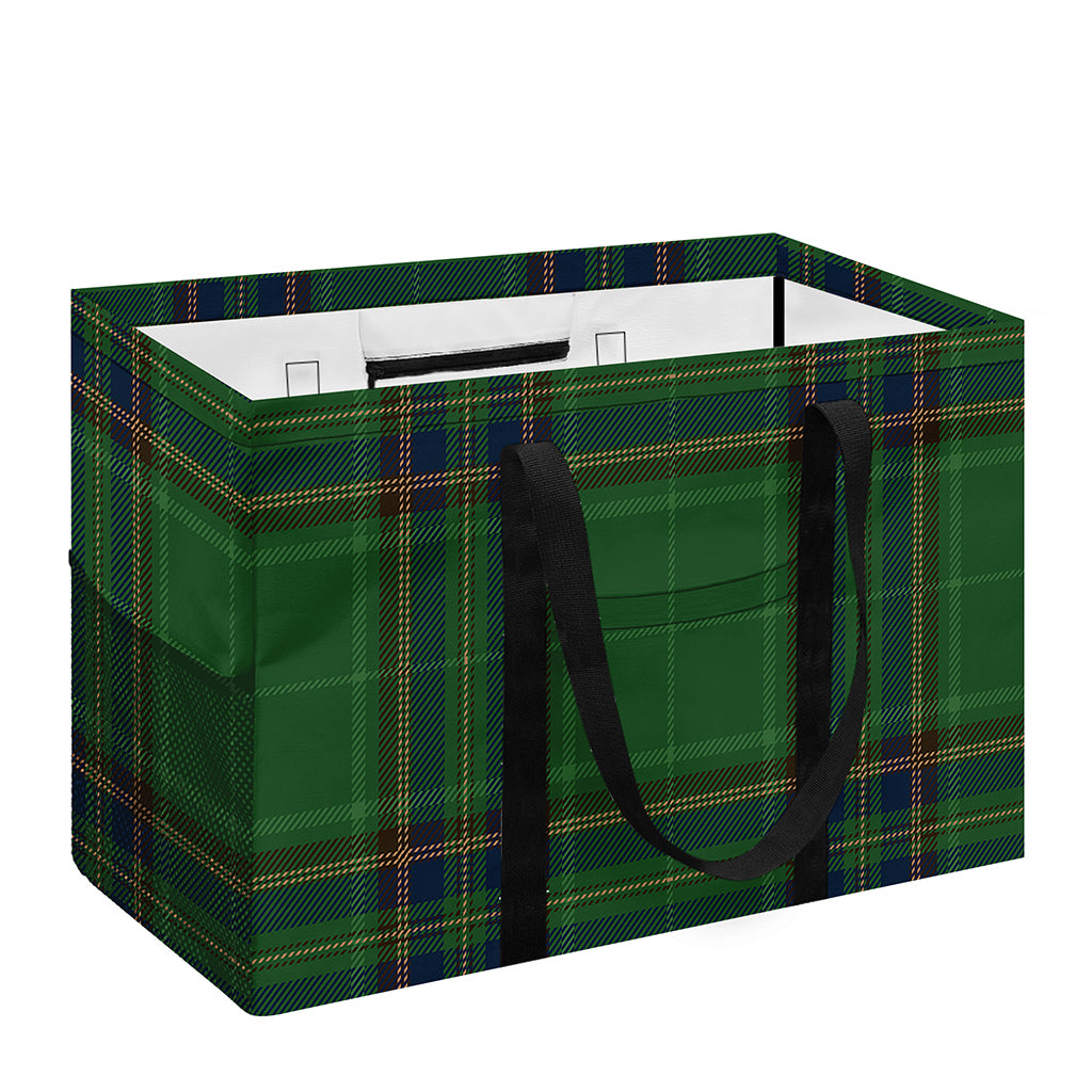 Green And Blue Stewart Tartan Print Utility Tote Bag