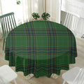 Green And Blue Stewart Tartan Print Waterproof Round Tablecloth