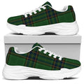 Green And Blue Stewart Tartan Print White Chunky Shoes