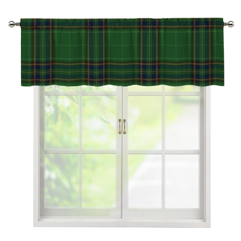 Green And Blue Stewart Tartan Print Window Valance