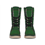 Green And Blue Stewart Tartan Print Winter Boots