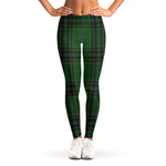 Green And Blue Stewart Tartan Print Women's Leggings