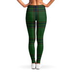 Green And Blue Stewart Tartan Print Women's Leggings