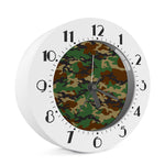 Green And Brown Camouflage Print Alarm Clock