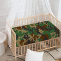 Green And Brown Camouflage Print Baby Crib Sheet