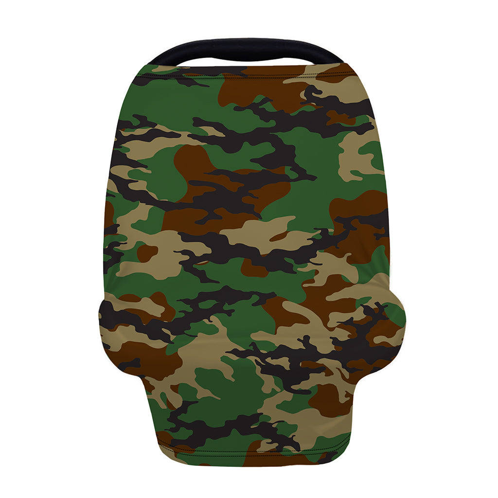 Green And Brown Camouflage Print Baby Seat Cover