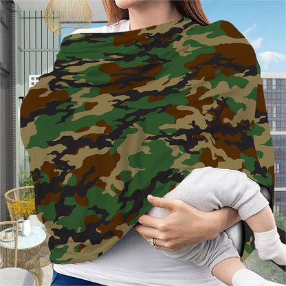 Green And Brown Camouflage Print Baby Seat Cover