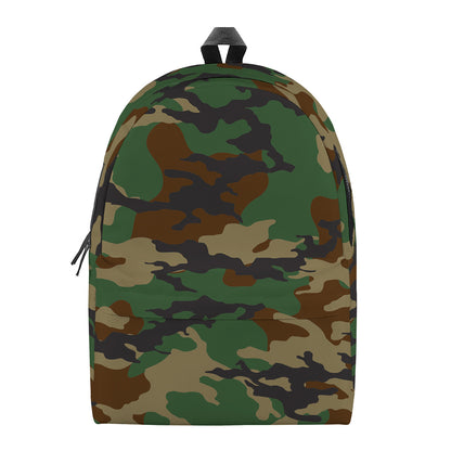 Green And Brown Camouflage Print Backpack