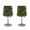 Green And Brown Camouflage Print Bar Stool Covers
