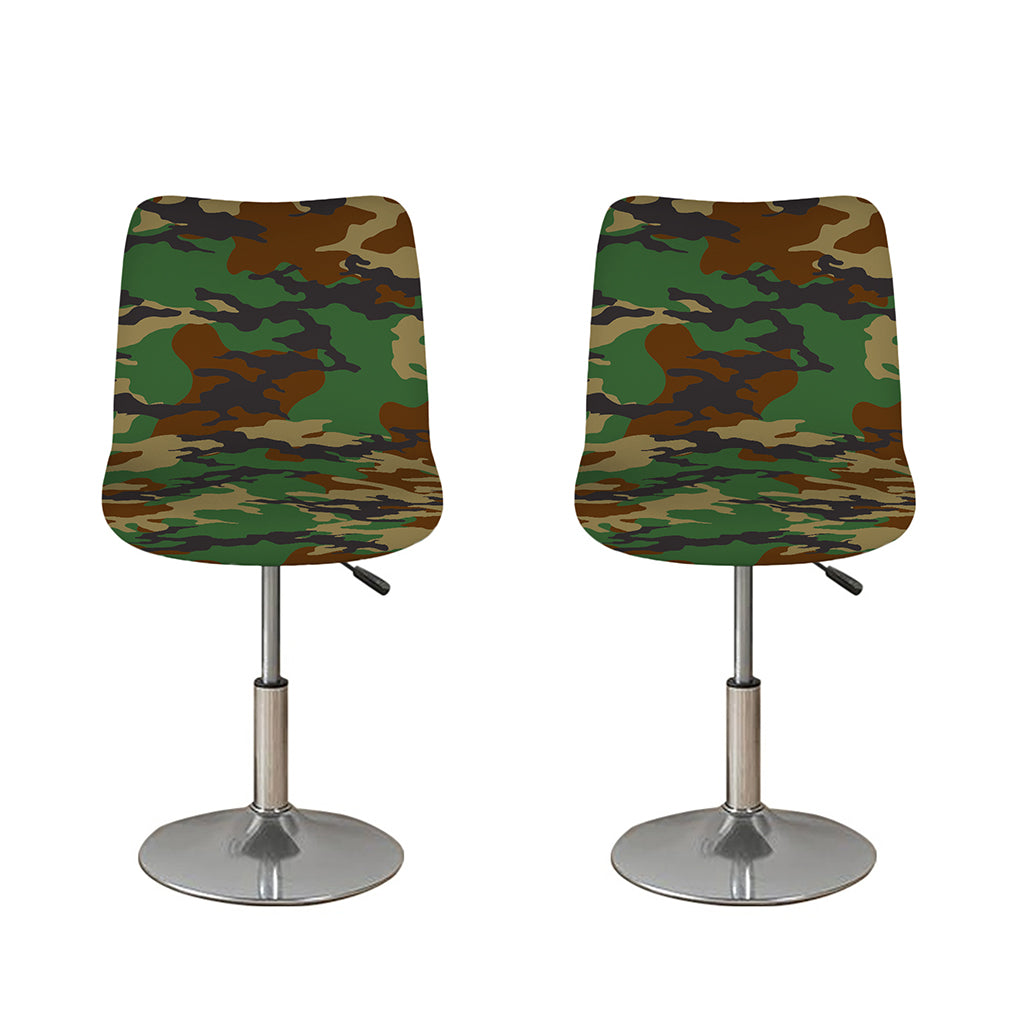 Green And Brown Camouflage Print Bar Stool Covers