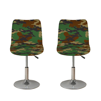 Green And Brown Camouflage Print Bar Stool Covers